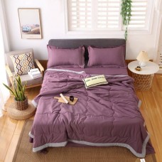 Комплект постельного белья однотонный сатин с одеялом FB006