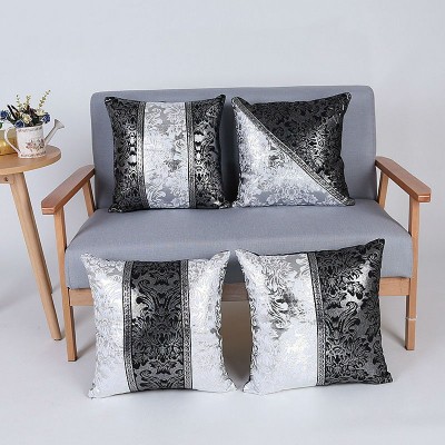 Декоративная подушка черно серебристого цвета