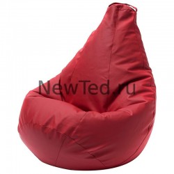 Кресло мешок Красная экокожа