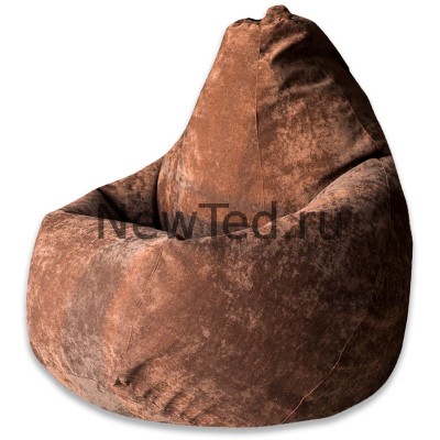 Кресло мешок из микровельвета коричневого 