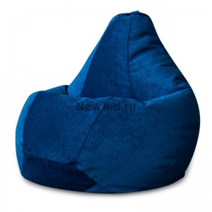 Кресло мешок Синий микровельвет