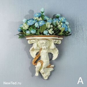 Декоративная ваза на стену  с цветами