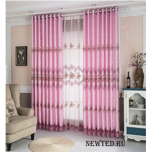 Розовые шторы №.350