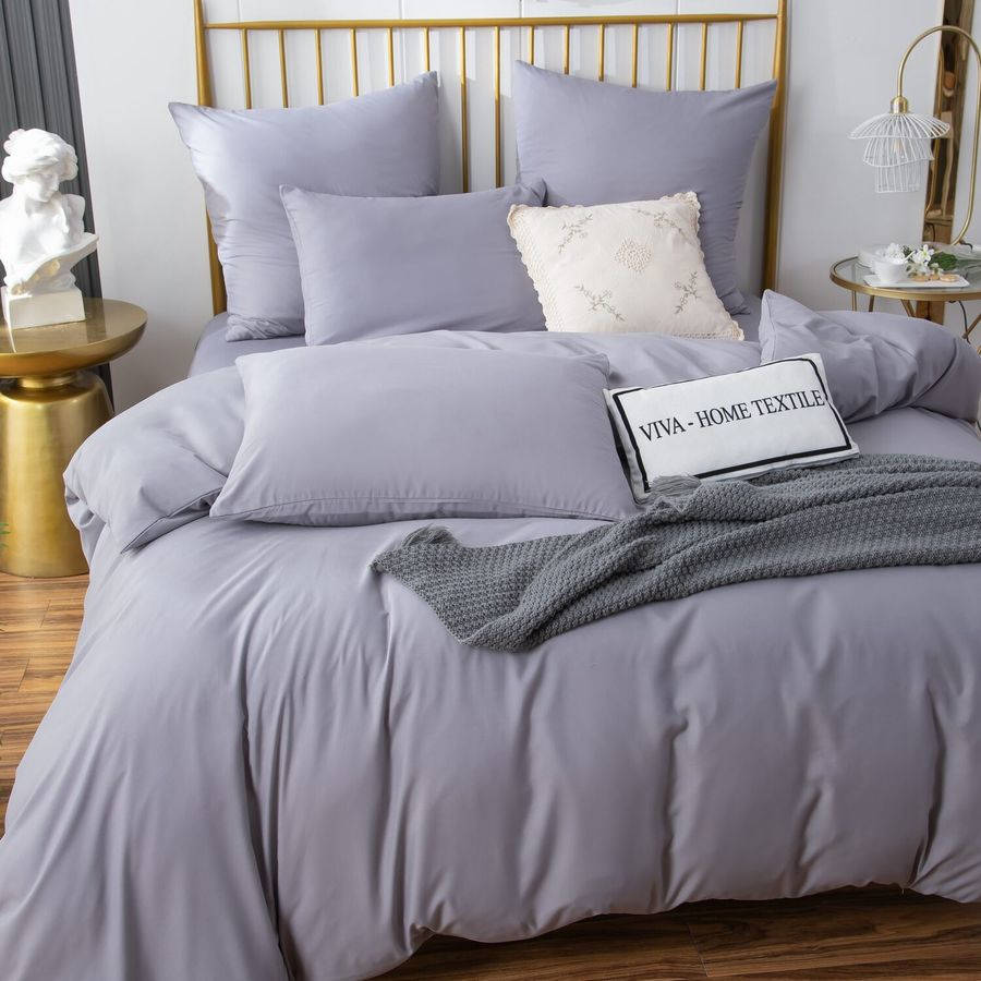 серый 2 спальный комплект постельного белья 