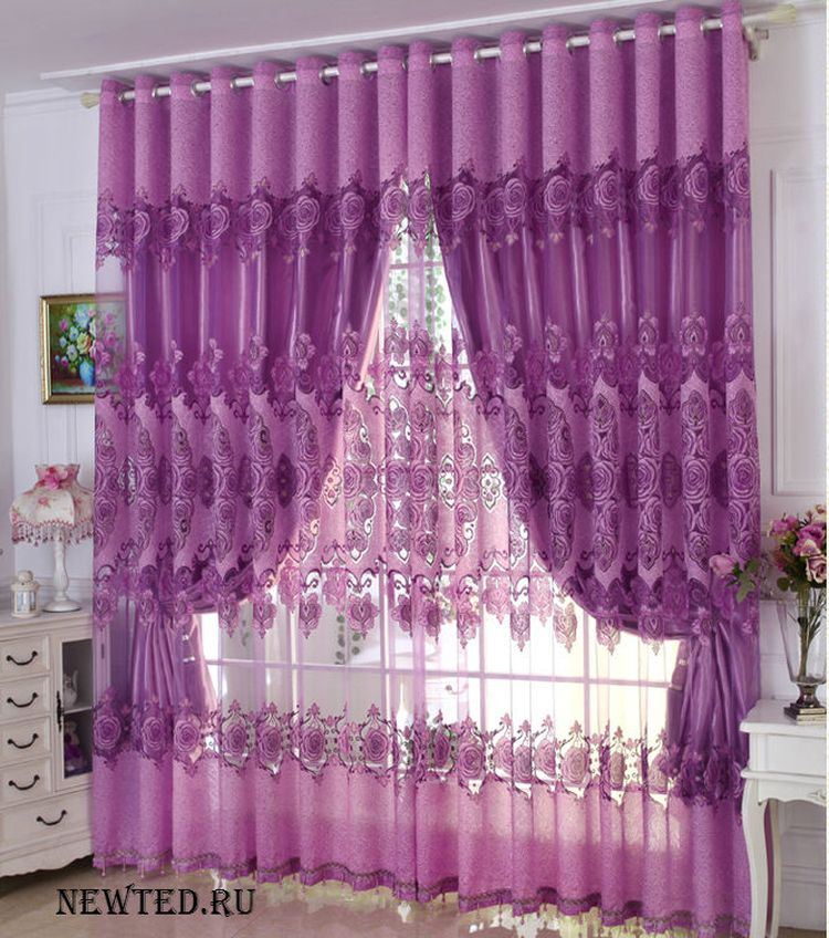 готовые шторы фиолетовые