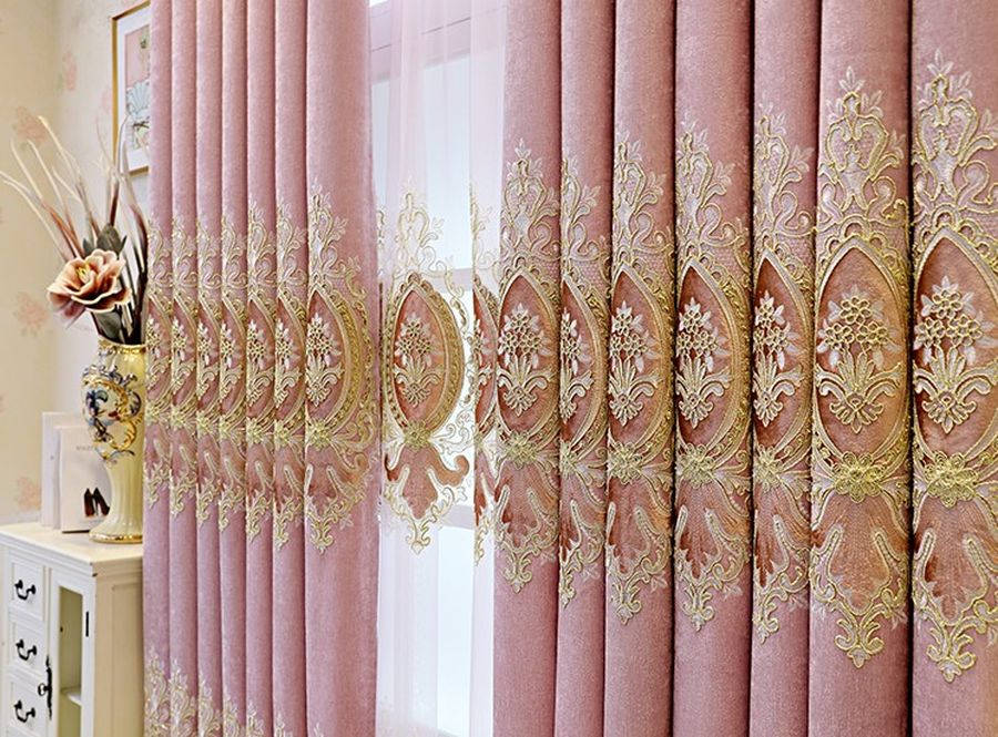 красивые  шторы  розовые